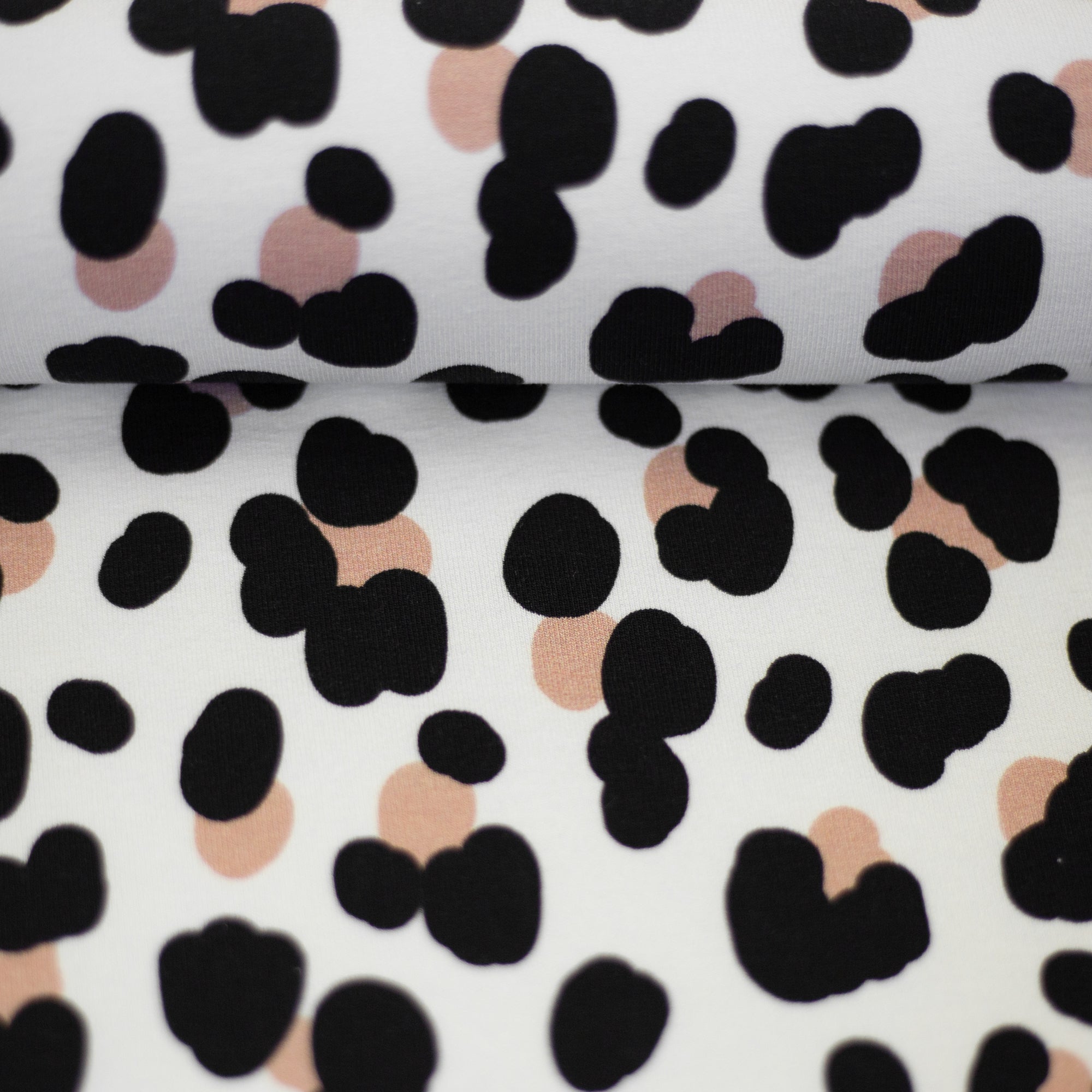 French Terry Animal Print auf weiß