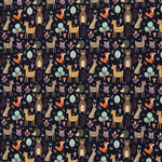 Lade das Bild in den Galerie-Viewer, Baumwollstoff - Waldtiere auf dunkelblau
