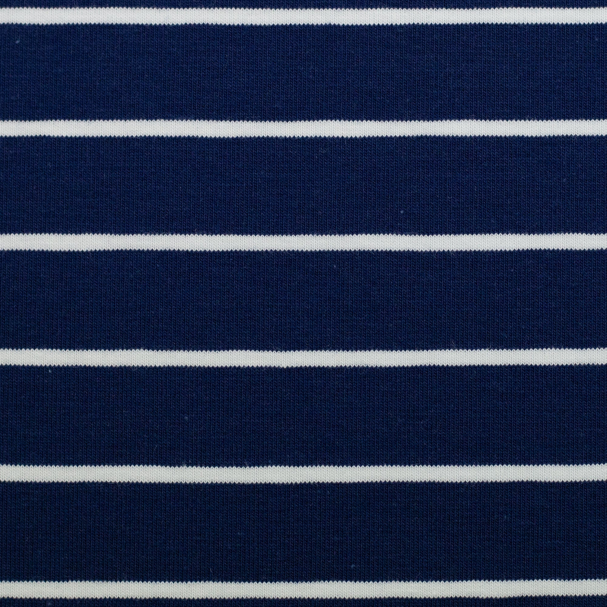 Jersey  Steifen in weiß auf blau breit