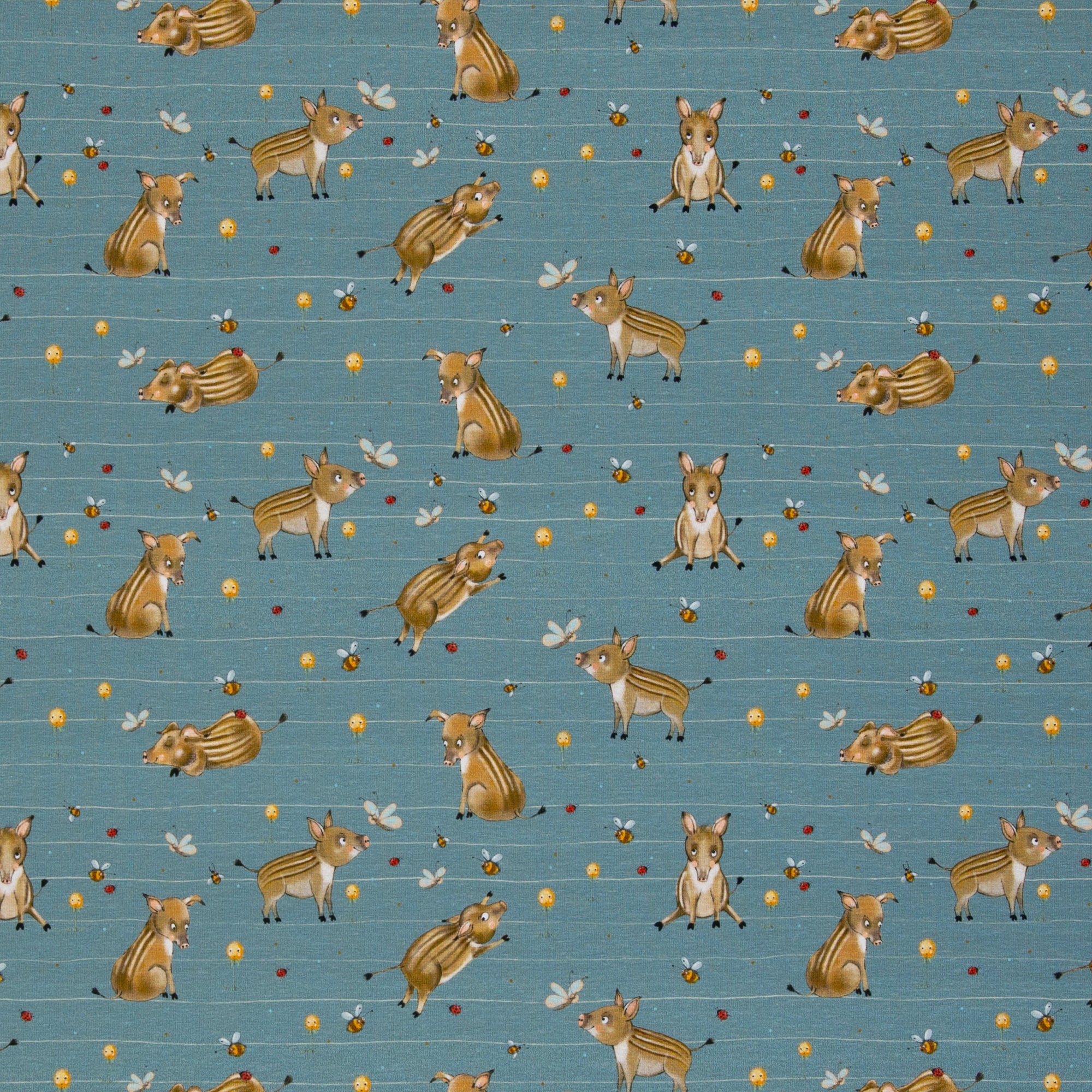 Jersey glückliche Wildschweine auf blau