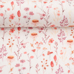 Lade das Bild in den Galerie-Viewer, Jersey Lochstrickjersey Blumen und Gräser auf weiß
