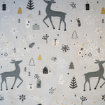 Lade das Bild in den Galerie-Viewer, Baumwolle graue Weihnachtsmotive auf hellgrau
