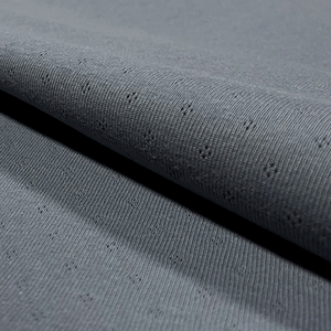 Jersey uni Lochstrickjersey stahlblau