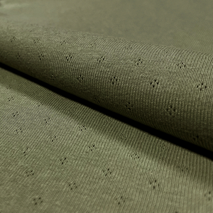 Jersey uni Lochstrickjersey grün