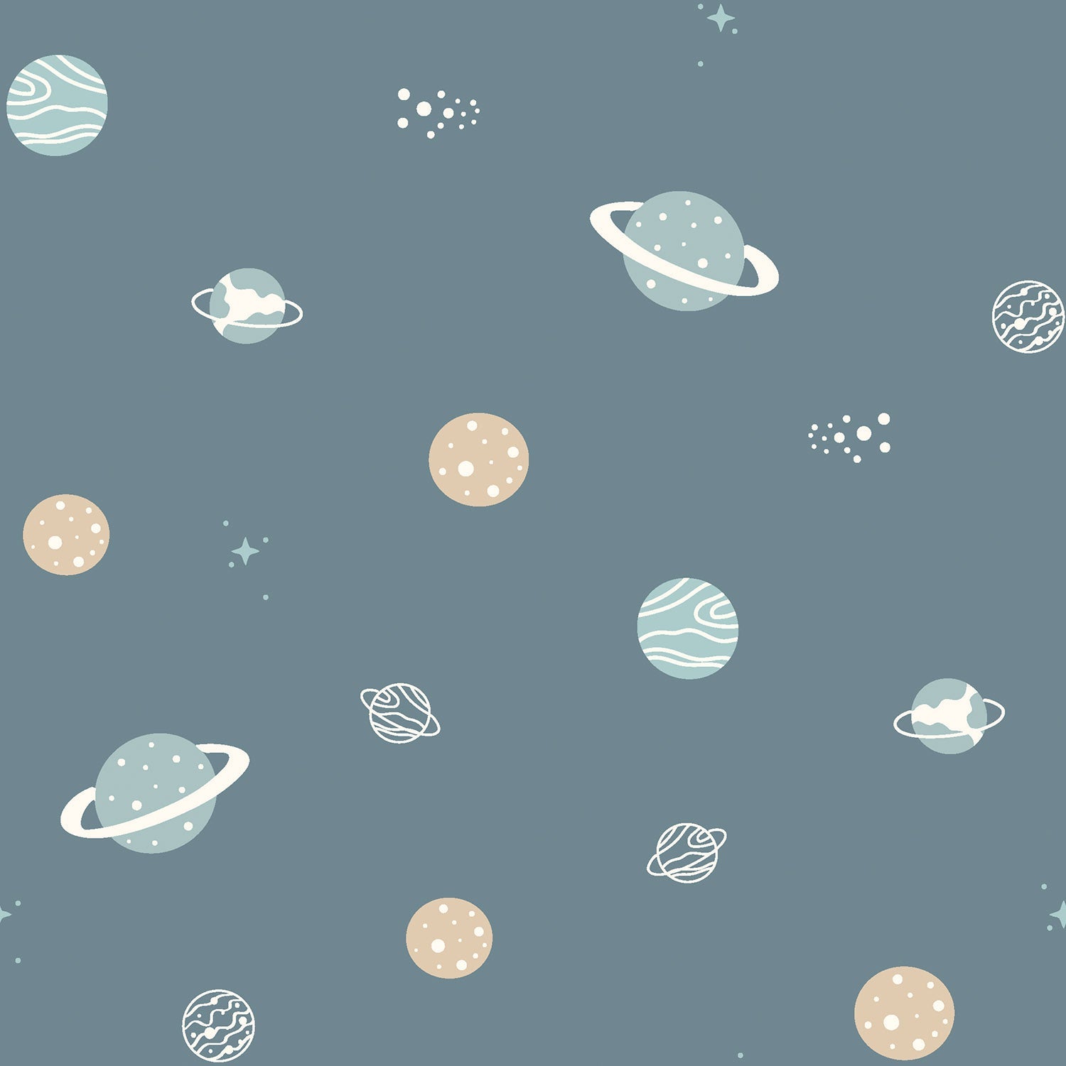 Jersey  Planeten auf jeansblau