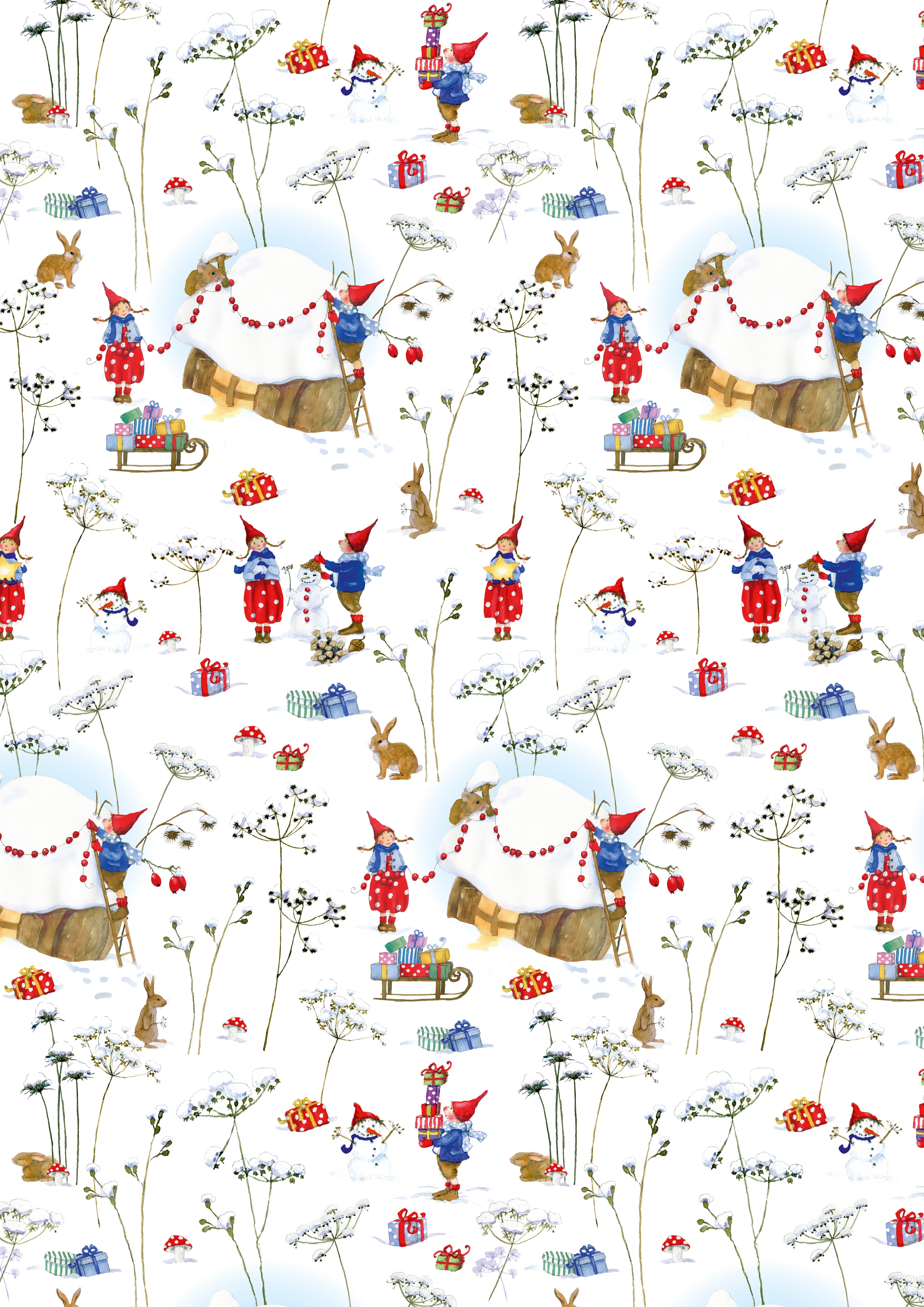 Baumwollstoff Schneewiese acufactum