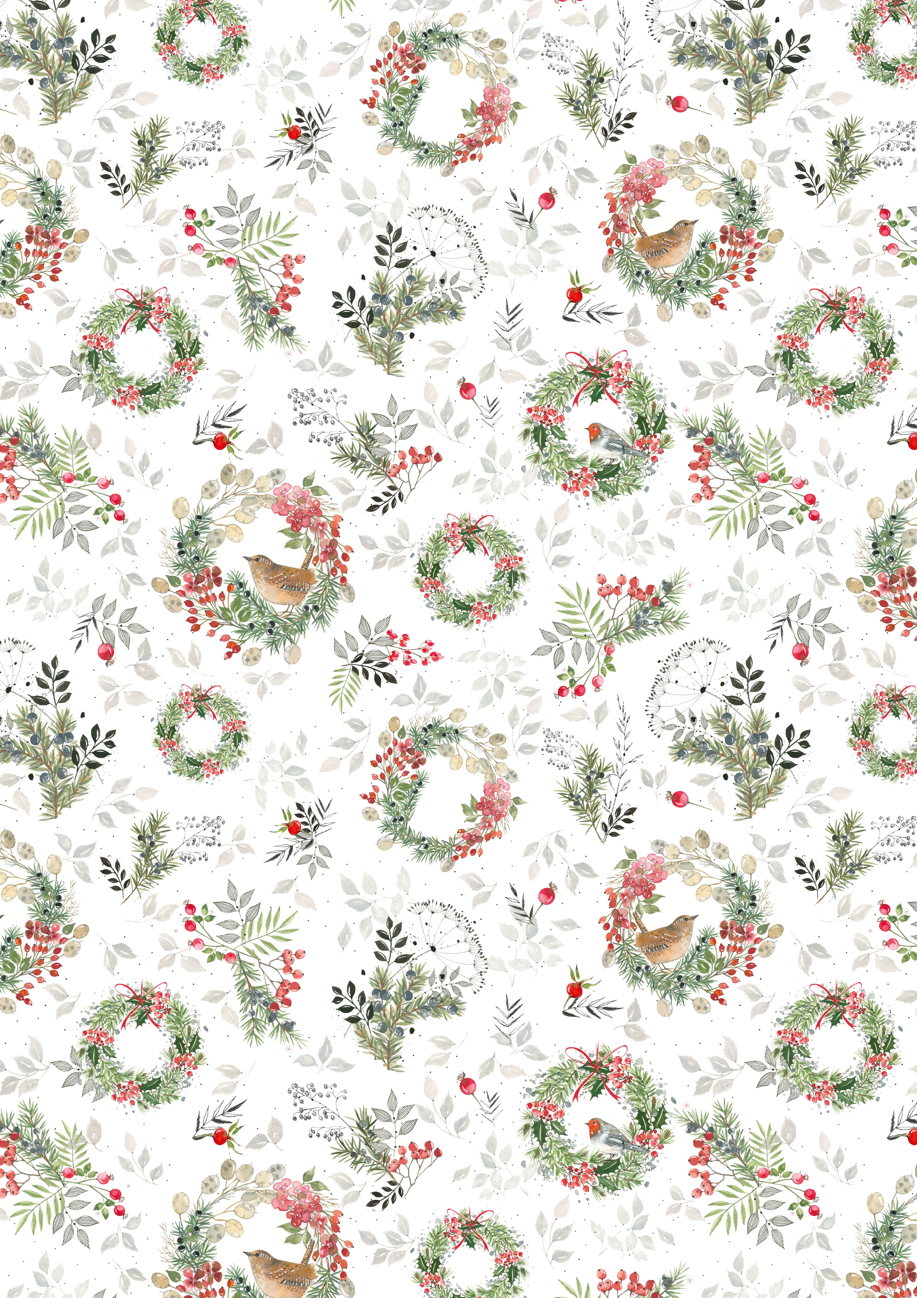 Baumwollstoff Beerenkränze acufactum