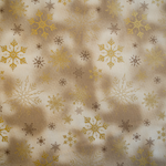 Lade das Bild in den Galerie-Viewer, Baumwolle Schneeflocken in gold auf beige
