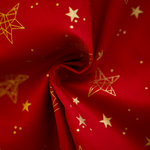 Lade das Bild in den Galerie-Viewer, Baumwolle Weihnachtsstoff goldene Sterne auf rot
