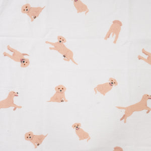 Flanell Baumwolle Hunde auf wollweiß Qjutie
