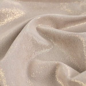 Feincord ecru mit Folie in gold Glitzer Qjutie