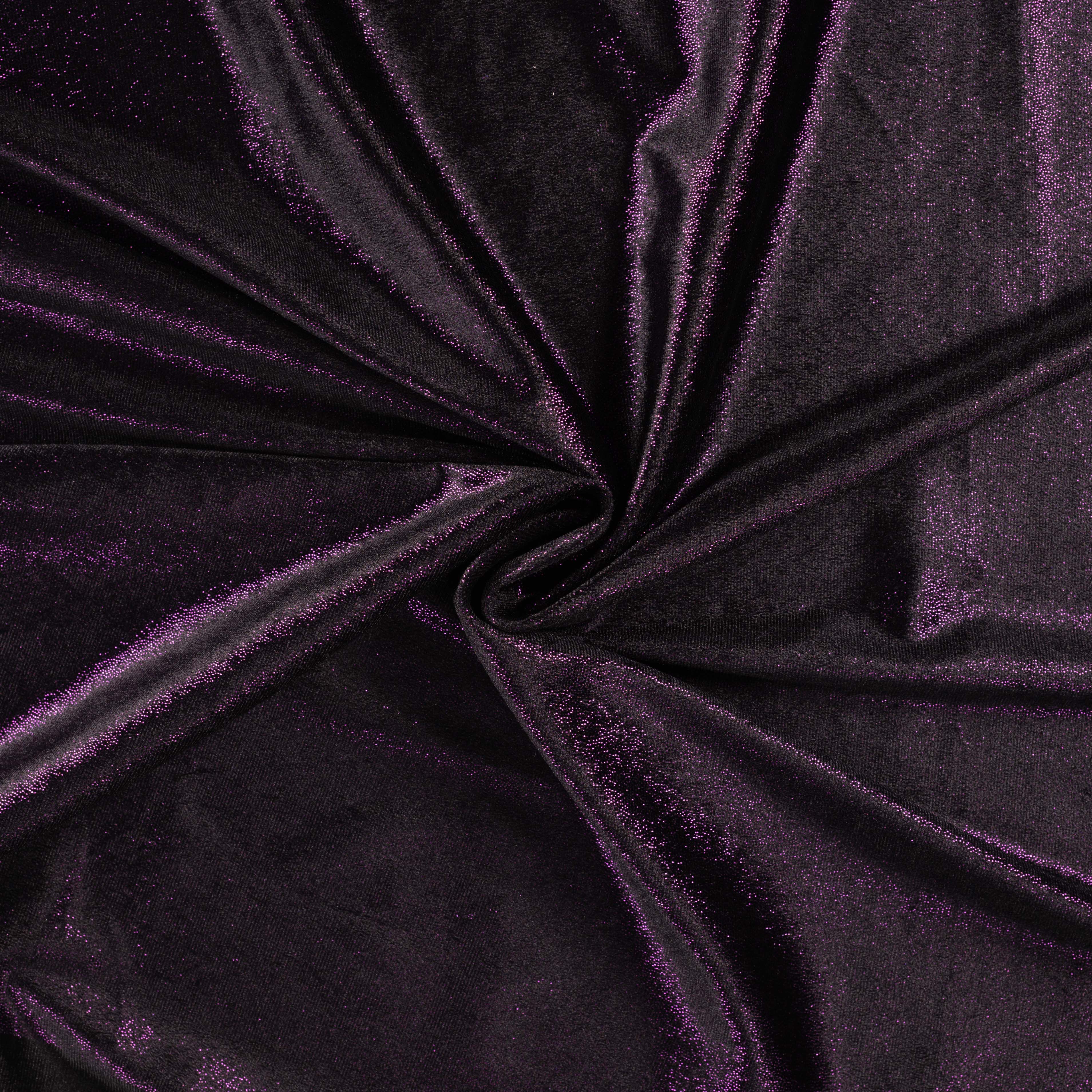 Velour mit Folie glitzer lila Qjutie