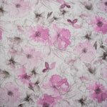 Lade das Bild in den Galerie-Viewer, Leinen-Baumwolle skizzierte Blüten auf weiß
