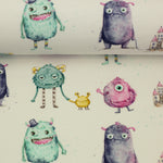 Lade das Bild in den Galerie-Viewer, Jersey lustige Monster auf weiß
