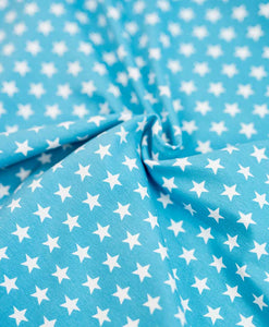 Jersey türkisblau - kleine Sterne