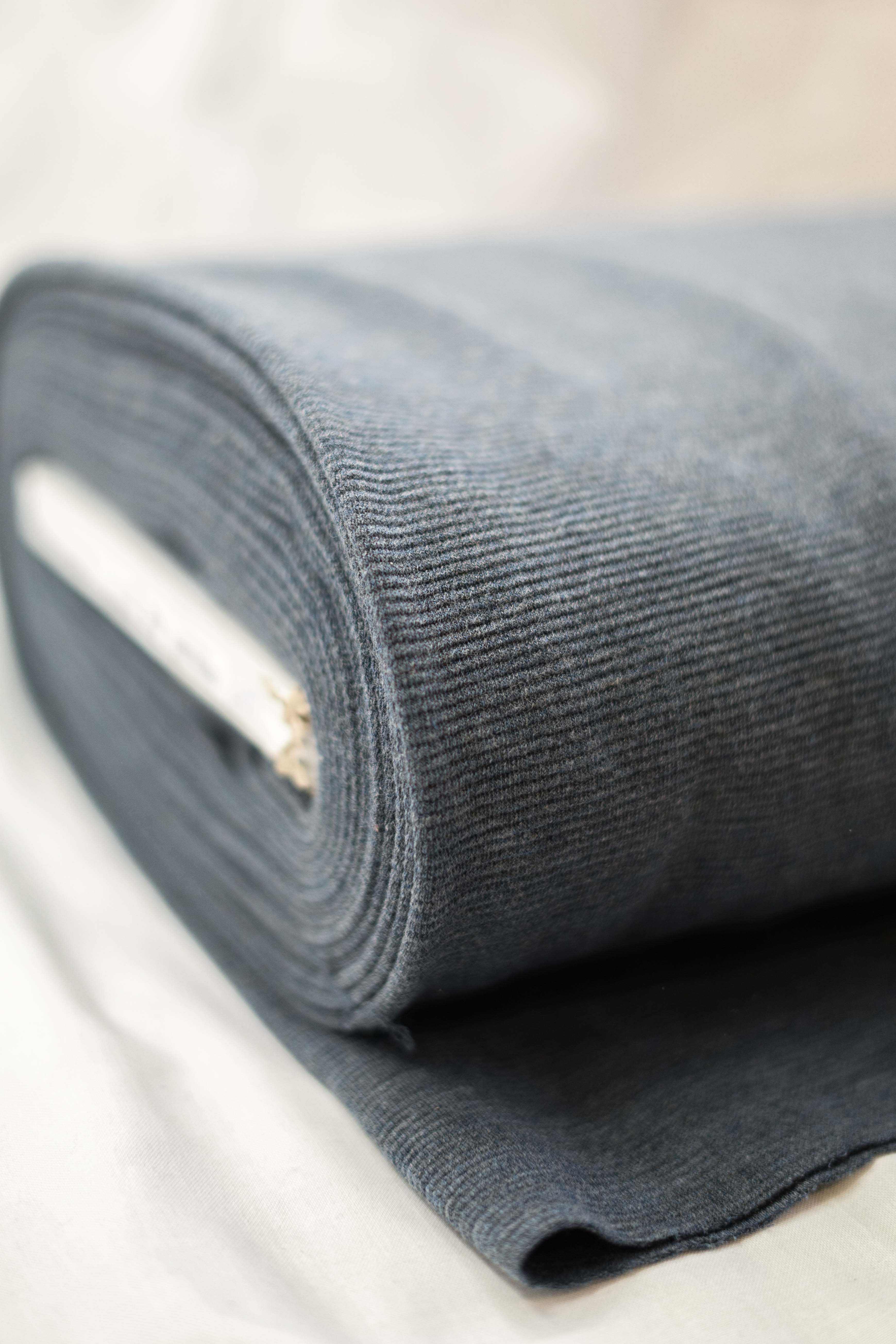 Ripp-Jersey jeansblau meliert
