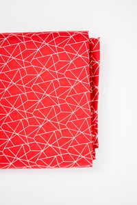 Baumwollstoff graphisches Muster auf rot