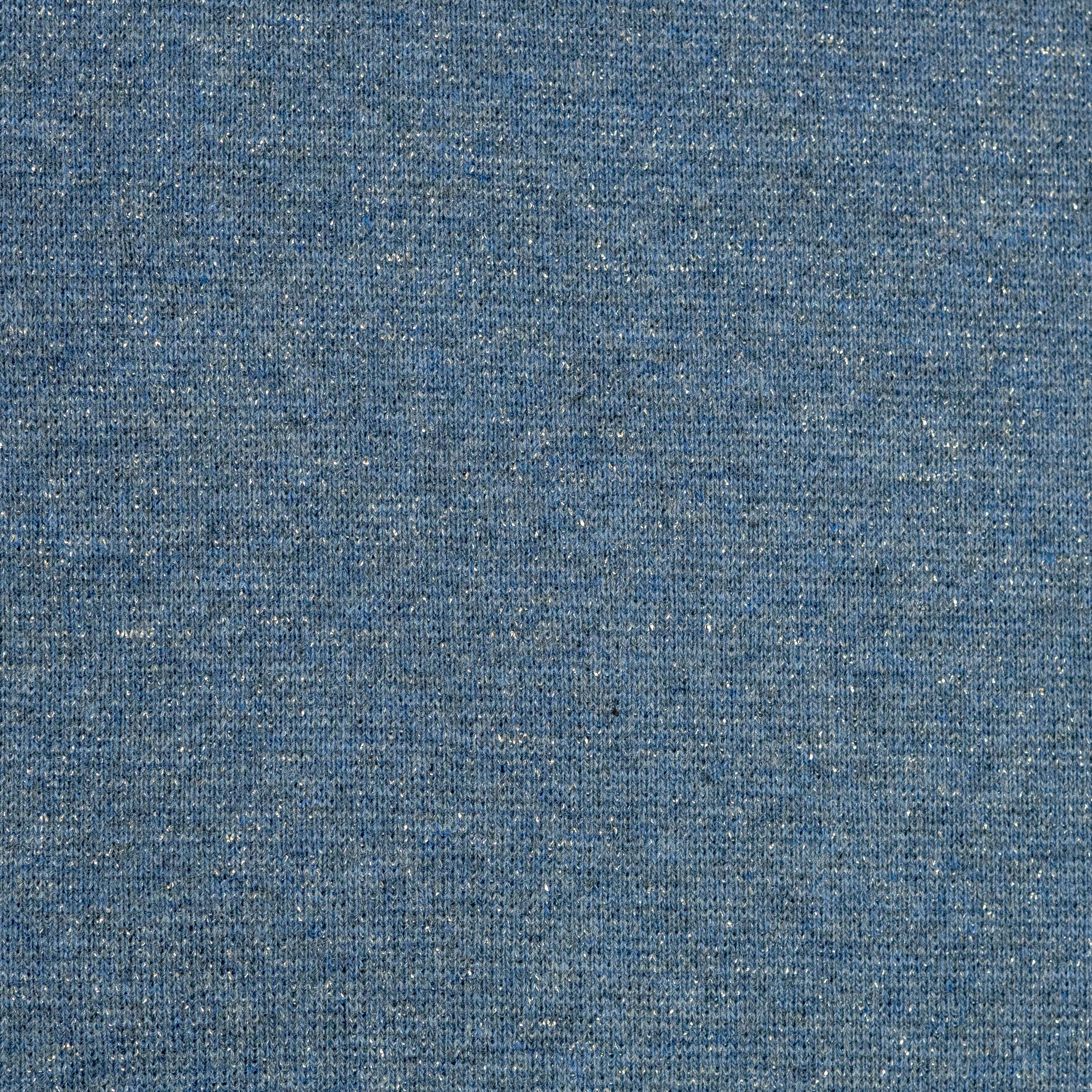 Bündchen 50cm Schlauchware jeansblau mit silberglitzer