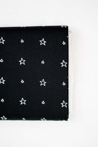 Baumwollstoff Sterne auf schwarz Stenzo