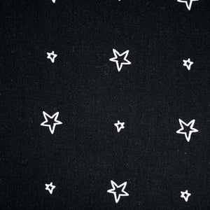Baumwollstoff Sterne auf schwarz Stenzo