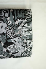 Lade das Bild in den Galerie-Viewer, Jersey Gaphitti grau-anthrazit-schwarz
