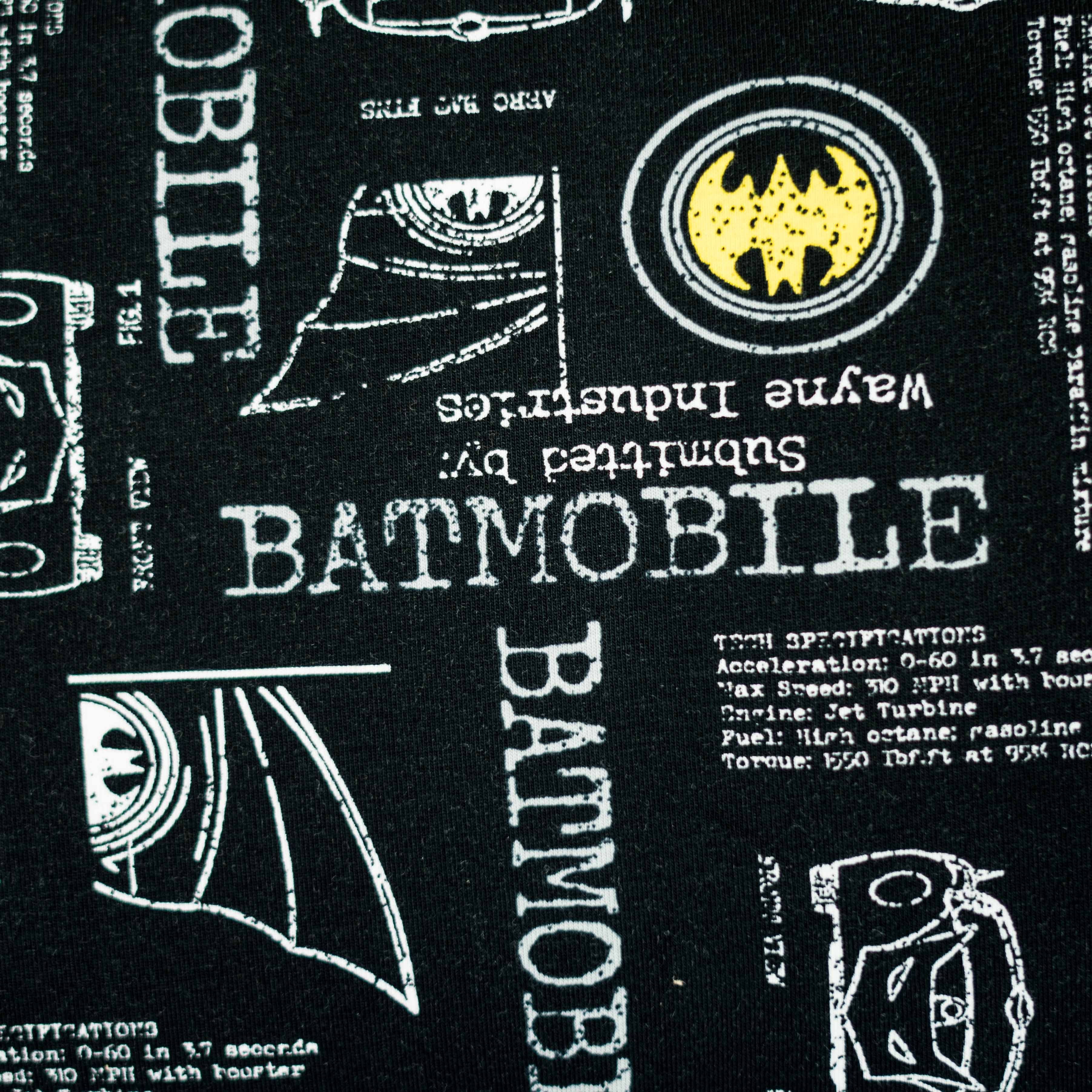 Jersey Batman schwarz Lizenzstoff