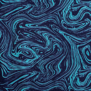 Jersey Abstrakte Maltechnik in aqua-blau