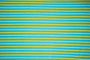 Jersey Streifen taubenblau-gelb