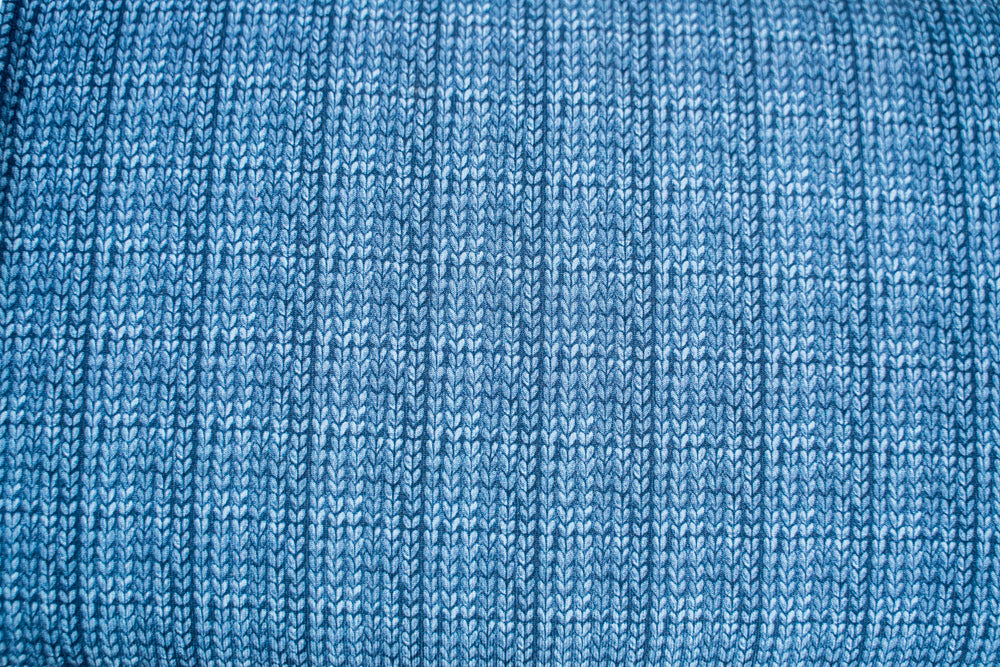 French Terry Strickmuster blau