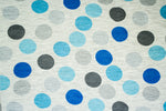Lade das Bild in den Galerie-Viewer, French Terry Punkte in blau auf grau angeraut
