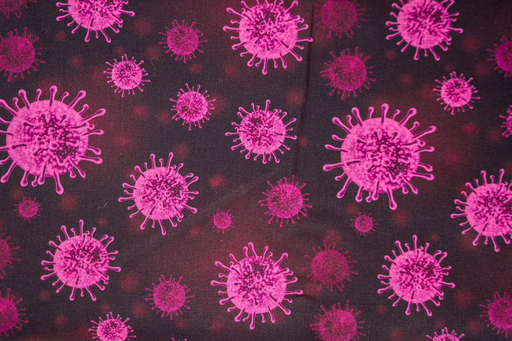 Baumwollstoff  Virus auf lila
