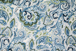 Lade das Bild in den Galerie-Viewer, Baumwollstoff Gütermann Fantasieblumen blau-grün auf weiß

