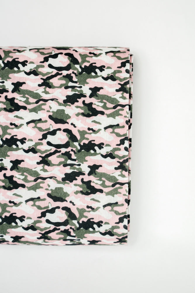 Baumwollstoff Camouflage rosa