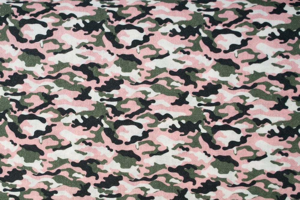 Baumwollstoff Camouflage rosa
