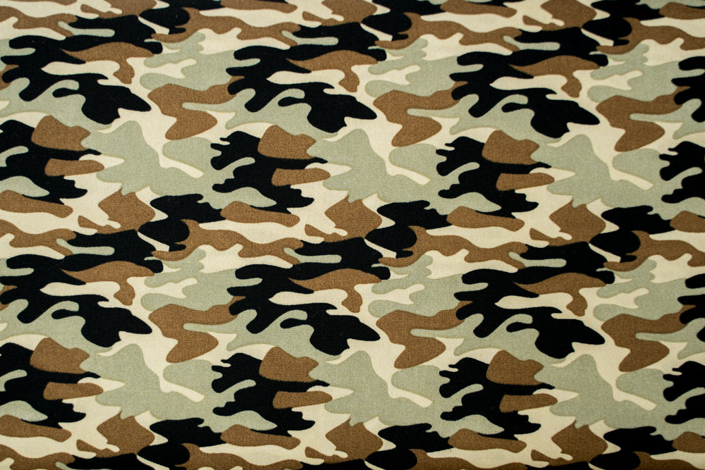 Baumwollstoff Camouflage khaki Stenzo