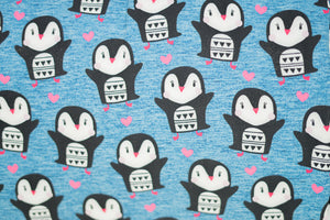 Softshell Pinguine auf blau