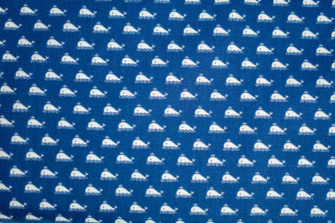 Baumwollstoff Wale auf blau