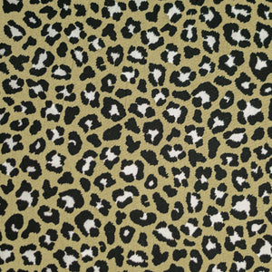 Baumwollstoff Leopardenmuster auf oliv Stenzo