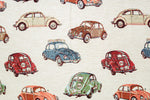 Lade das Bild in den Galerie-Viewer, Dekostoff Käfer Autos auf creme Jacquard Lizenzstoff
